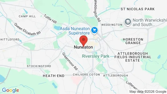 Houses for rent i Nuneaton - Warwickshire - kort over placeringen