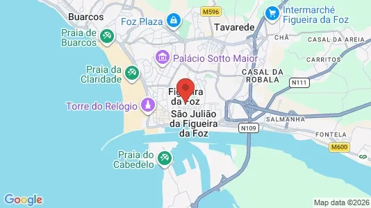 Apartments for rent i Figueira da Foz - kort over placeringen