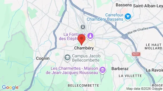Apartments for rent i Chambéry - kort over placeringen