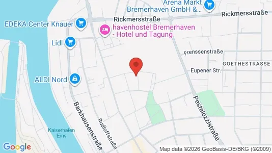 Apartments for rent i Bremerhaven - kort over placeringen