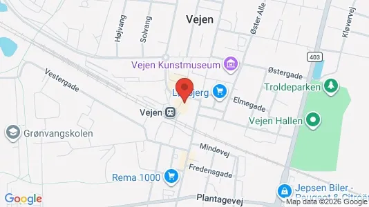 Apartments for rent i Vejen - kort over placeringen