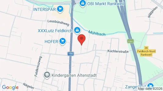 Apartments for rent i Feldkirch - kort over placeringen