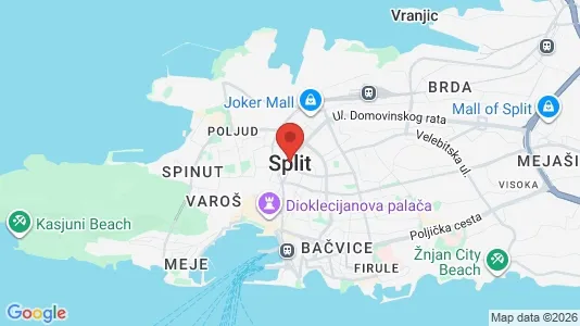 Apartments for rent i Split - kort over placeringen