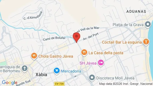 Apartments for rent i Jávea/Xàbia - kort over placeringen