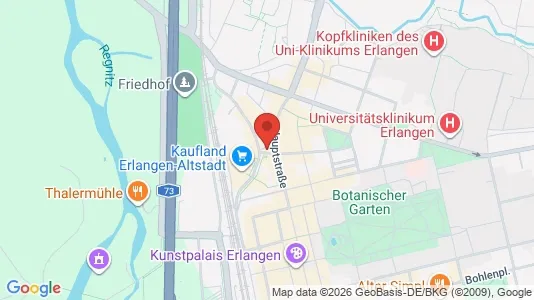 Apartments for rent i Erlangen - kort over placeringen
