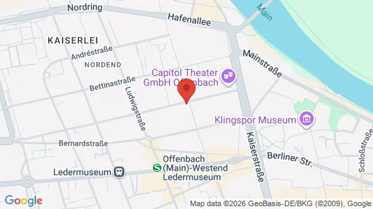 Apartments for rent i Offenbach am Main - kort over placeringen