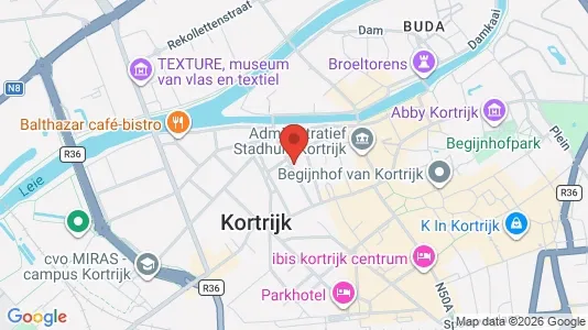 Apartments for rent i Kortrijk - kort over placeringen