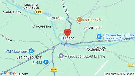Houses for rent i Le Blanc - kort over placeringen