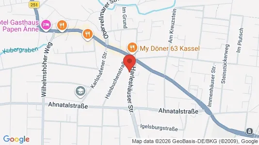 Apartments for rent i Kassel - kort over placeringen