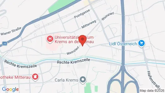 Apartments for rent i Krems an der Donau - kort over placeringen
