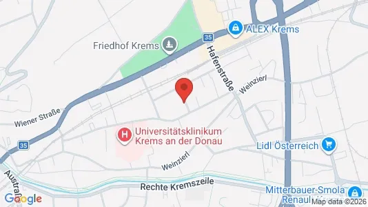 Apartments for rent i Krems an der Donau - kort over placeringen