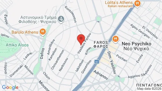 Apartments for rent i Filothei-Psychiko - kort over placeringen