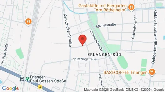 Apartments for rent i Erlangen - kort over placeringen