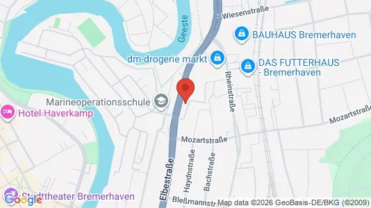 Apartments for rent i Bremerhaven - kort over placeringen