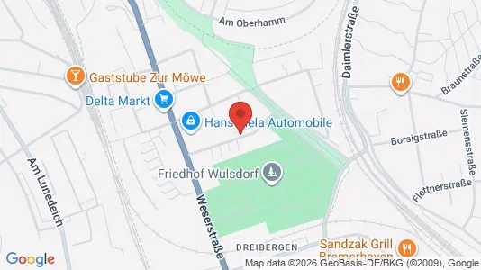 Apartments for rent i Bremerhaven - kort over placeringen