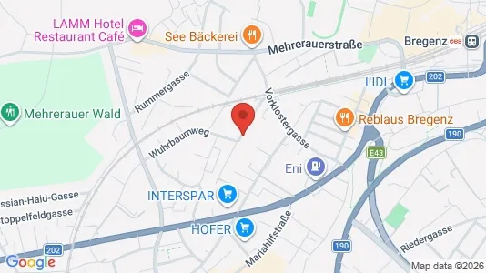 Apartments for rent i Bregenz - kort over placeringen