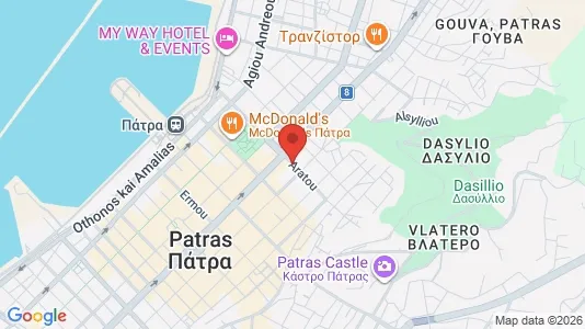 Apartments for rent i Patras - kort over placeringen