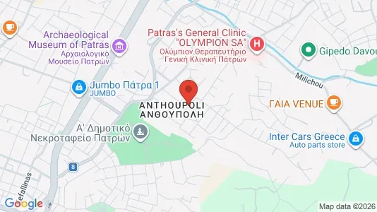 Apartments for rent i Patras - kort over placeringen