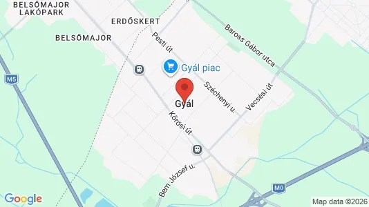 Apartments for rent i Gyáli - kort over placeringen