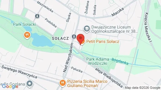 Rooms for rent i Poznań - kort over placeringen