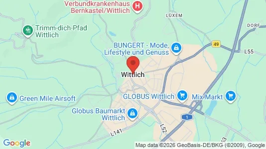 Apartments for rent i Bernkastel-Wittlich - kort over placeringen