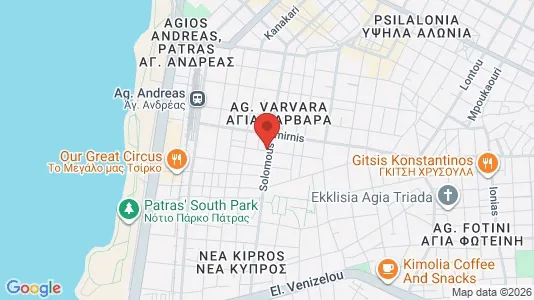 Apartments for rent i Patras - kort over placeringen