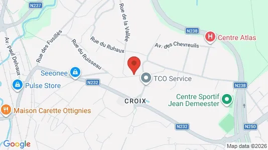 Apartments for rent i Ottignies-Louvain-la-Neuve - kort over placeringen