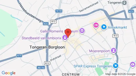 Apartments for rent i Tongeren - kort over placeringen