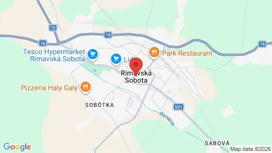 Apartments for rent i Rimavská Sobota - kort over placeringen