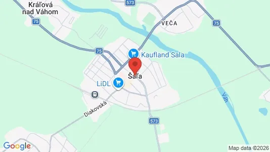 Apartments for rent i Šaľa - kort over placeringen