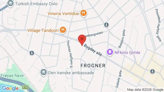 Rooms for rent i Oslo Frogner - kort over placeringen