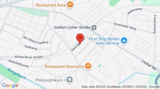Apartments for rent i Gießen - kort over placeringen