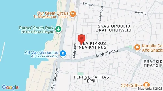 Apartments for rent i Patras - kort over placeringen