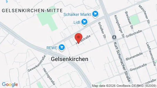 Apartments for rent i Gelsenkirchen - kort over placeringen