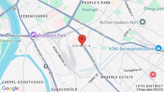 Apartments for rent i Budapest Ferencváros - kort over placeringen