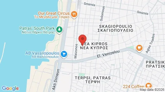 Apartments for rent i Patras - kort over placeringen