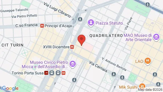 Apartments for rent i Turin - kort over placeringen