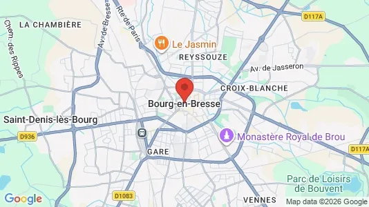 Apartments for rent i Bourg-en-Bresse - kort over placeringen