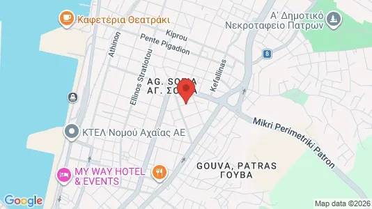Apartments for rent i Patras - kort over placeringen