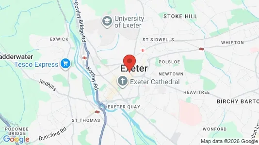 Houses for rent i Exeter - Devon - kort over placeringen