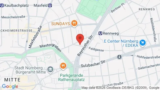 Apartments for rent i Nuremberg - kort over placeringen