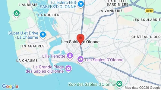 Apartments for rent i Les Sables-d'Olonne - kort over placeringen