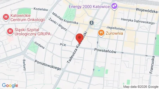 Rooms for rent i Katowice - kort over placeringen