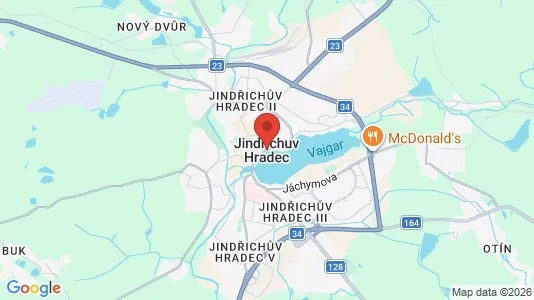 Apartments for rent i Jindřichův Hradec - kort over placeringen