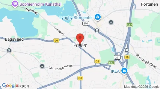 Rooms for rent i Kongens Lyngby - kort over placeringen
