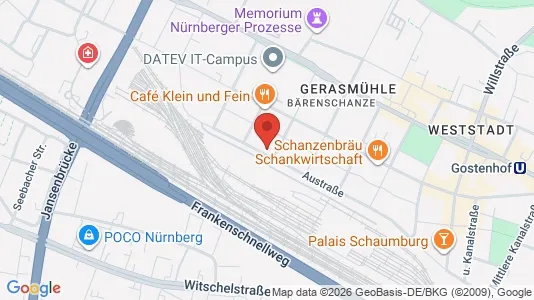 Apartments for rent i Nuremberg - kort over placeringen