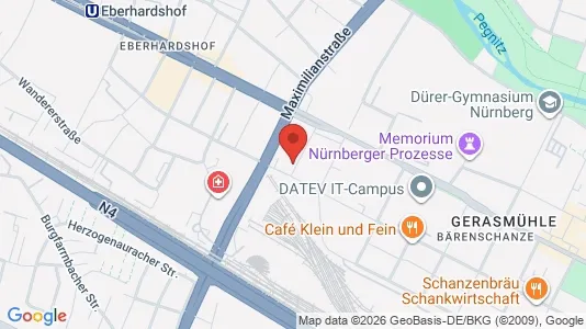 Apartments for rent i Nuremberg - kort over placeringen