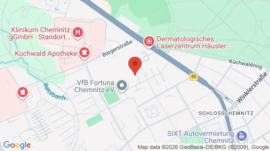 Apartments for rent i Chemnitz - kort over placeringen