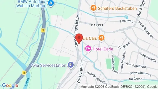 Apartments for rent i Marburg-Biedenkopf - kort over placeringen