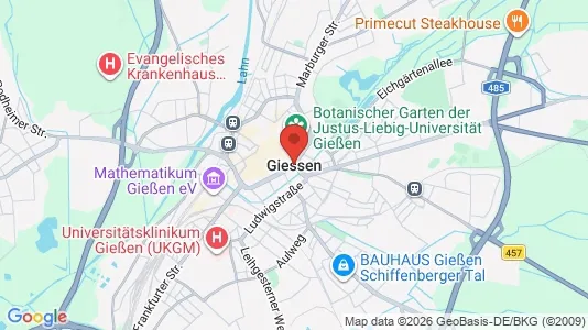 Apartments for rent i Gießen - kort over placeringen